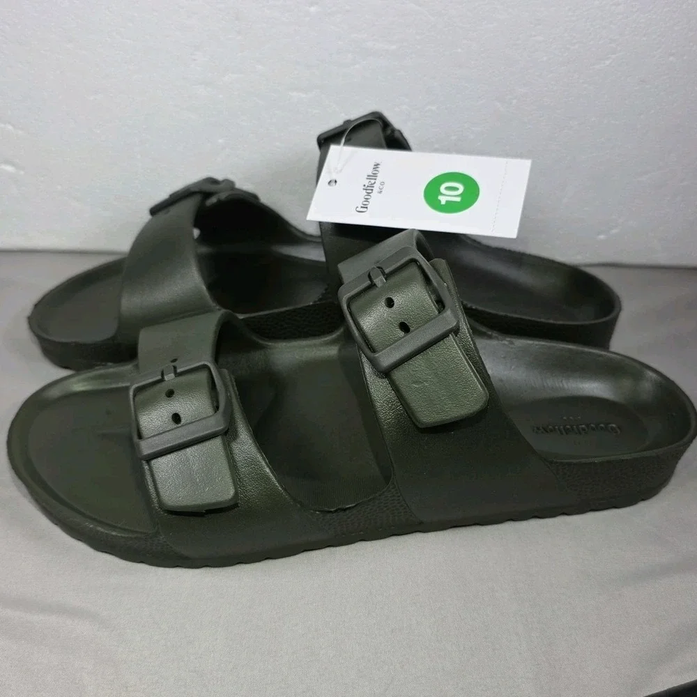 Men's Carson Two Band Sandals - Goodfellow & Co‎ size 10 Olive Green
